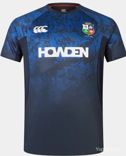 Maglia dei British & Irish Lions 2025 blu navy con motivi blu
