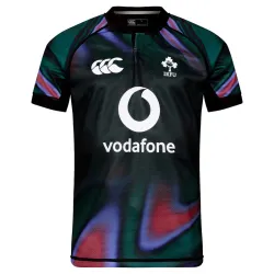 US24.99 - 2025 Ireland Rugby Dark Green with Aurora Borealis Gradient Pattern Jersey