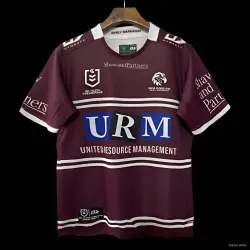 2025 Manly Warringah Sea Eagles Maroon with White Hoops Home Jersey - product photo US24.99 - 2025 Manly Warringah Sea Eagles Maroon with White Hoops Home Jersey