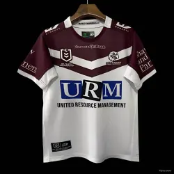 2025 Manly Warringah Sea Eagles White with Maroon V-Chevron Away Jersey - product photo US24.99 - 2025 Manly Warringah Sea Eagles White with Maroon V-Chevron Away Jersey