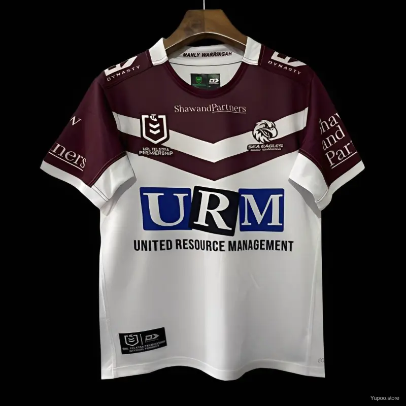 2025 Camisola de fora Manly Warringah Sea Eagles branca com chevron em V castanho