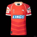 2025 Redcliffe Dolphins Red with Tonal Hoops Home Jersey 2025 Redcliffe Dolphins Red with Tonal Hoops Home Jersey