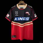 2025 Redcliffe Dolphins Red with Tonal Hoops Home Jersey 2025 Redcliffe Dolphins Red with Tonal Hoops Home Jersey