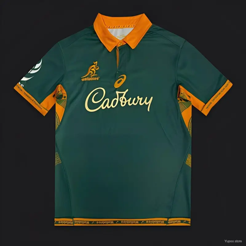 2026 Australia Wallabies Jersey Verde con Diseño de Arte Indígena