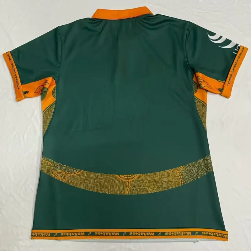2026 Australia Wallabies Jersey Verde con Diseño de Arte Indígena