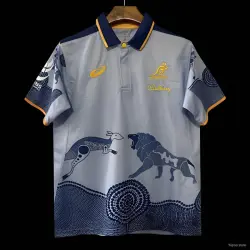 2026 Australia Wallabies Light Blue with Indigenous Art Design Jersey - product photo US24.99 - 2026 Australia Wallabies Light Blue with Indigenous Art Design Jersey