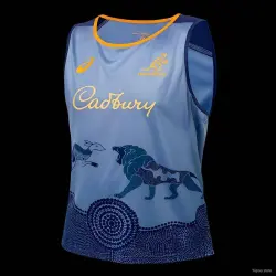 2026 Australia Wallabies Light Blue with Indigenous Art Design Training Singlet Jersey - product photo US24.99 - 2026 Australia Wallabies Light Blue with Indigenous Art Design Training Singlet Jersey