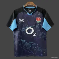 US24.99 - 2026 England Rugby Navy with Blue Digital Cityscape Pattern Jersey