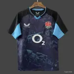 2026 England Rugby Navy with Blue Digital Cityscape Pattern Jersey