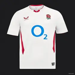 US24.99 - 2026 England White with Red Side Panel Rugby Jersey