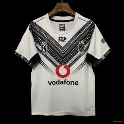 2026 Fiji Warriors White with Black Tribal Pattern Jersey - product photo US24.99 - 2026 Fiji Warriors White with Black Tribal Pattern Jersey