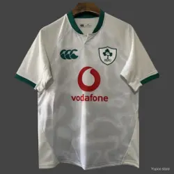 Maglia dell'Irlanda 2026 bianca con rifiniture verdi - foto del prodotto 24,99 $ - Maglia dell'Irlanda 2026, bianca con rifiniture verdi