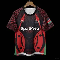2026 Kenya Black with Red Maasai Shield and Tribal Patterns Jersey - product photo US24.99 - 2026 Kenya Black with Red Maasai Shield and Tribal Patterns Jersey