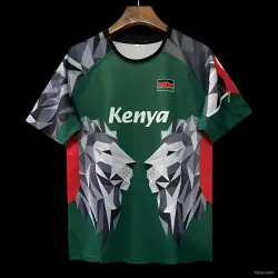 2026 Kenia Groen Geometrisch Leeuwenshirt - productfoto US$ 24,99 - 2026 Kenia Groen Geometrisch Leeuwenshirt