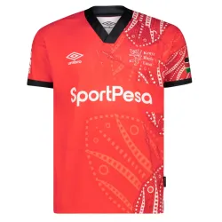 2026 Kenya Home Red with Black Trim and African Tribal Geometric Pattern Jersey - product photo US24.99 - 2026 Kenya Home Red with Black Trim and African Tribal Geometric Pattern Jersey