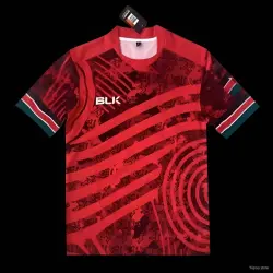 2026 Kenia-Trikot in Rot mit traditionellem Maasai-Muster – Produktfoto 24,99 US-Dollar – 2026 Kenia-Rot mit traditionellem Maasai-Muster (Trikot)