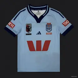 2026 New South Wales Blues Sky Blue with Navy Trim Kids Jersey - product photo US24.99 - 2026 New South Wales Blues Sky Blue with Navy Trim Kids Jersey