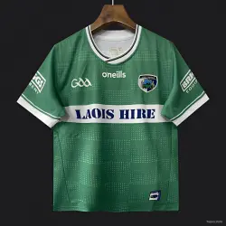 2026 Laois GAA Green with White Horizontal Stripe and Dotted Pattern Jersey - product photo US24.99 - 2026 Laois GAA Green with White Horizontal Stripe and Dotted Pattern Jersey