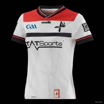 2026 Louth GAA White with Red Shoulders and Black Stripe Jersey