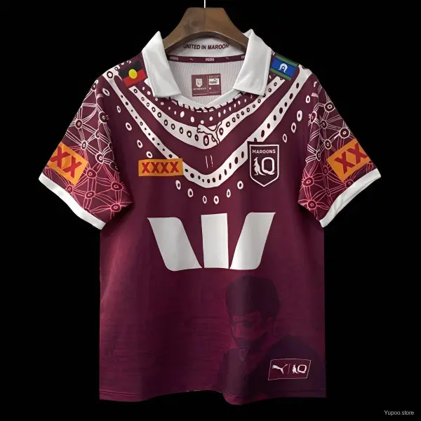 Camiseta de los Queensland Maroons - Calidad de primera categoría. Vista detallada