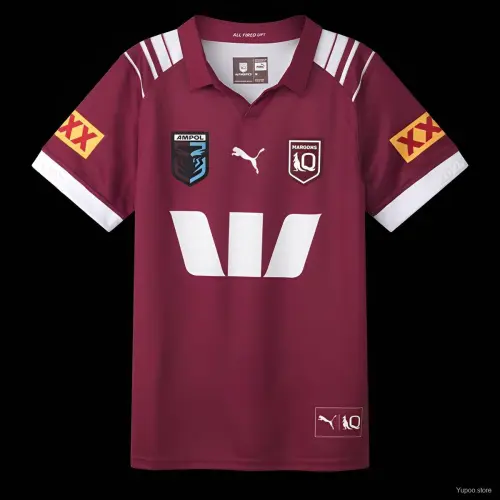 2026 Queensland Maroons Granate con rayas blancas Jersey