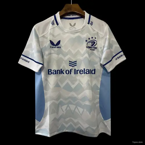 24/25 Leinster Wit met Chevron patroon en hemelsblauwe panelen Jersey