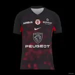 24/25 Stade Toulouse Schwarz mit rotem digitalem Camo-Muster Heimtrikot 24/25 Stade Toulouse Schwarz mit Rot Digital Camo Muster Heim Trikot