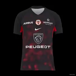 24/25 Stade Toulouse Black with Red Digital Camo Pattern Home Jersey - product photo US24.99 - 24/25 Stade Toulouse Black with Red Digital Camo Pattern Home Jersey