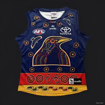 25/26 Adelaide Crows Navy mit indigener Aborigine-Kunst Crow Design Guernsey