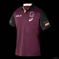 25/26 Brisbane Broncos Maroon with Black Sleeves Polo Shirt - product photo US24.99 - 25/26 Brisbane Broncos Maroon with Black Sleeves Polo Shirt