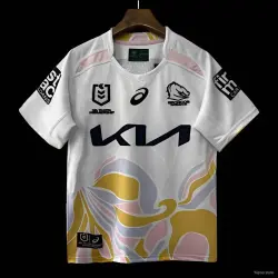 25/26 Brisbane Broncos White with Golden Pink Wave Jersey - product photo US24.99 - 25/26 Brisbane Broncos White with Golden Pink Wave Jersey