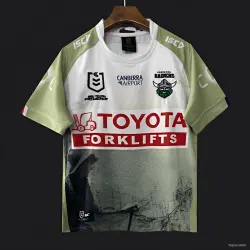 25/26 Canberra Raiders White Lime Green with War Memorial Graphic Jersey - product photo US24.99 - 25/26 Canberra Raiders White Lime Green with War Memorial Graphic Jersey