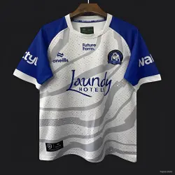 25/26 Canterbury Bankstown Bulldogs Grey with Blue Sleeves and Wave Pattern Jersey - product photo US24.99 - 25/26 Canterbury Bankstown Bulldogs Grey with Blue Sleeves and Wave Pattern Jersey