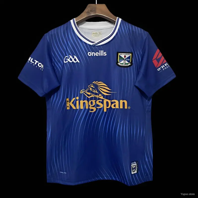 25/26 Camisola doméstica Cavan GAA azul com rebordo branco