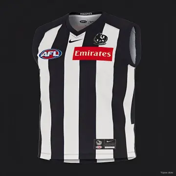 25/26 Maglia a righe bianche e nere dei Collingwood Magpies