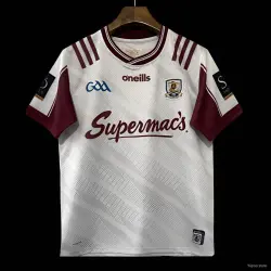 24,99 US-Dollar – Auswärtstrikot von Galway GAA, Größe 25/26, weiß mit kastanienbraunen Verzierungen