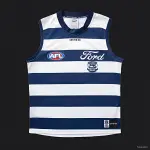 25/26 Geelong Cats Navy and White Hooped Jersey 25/26 Geelong Cats Navy and White Hooped Jersey
