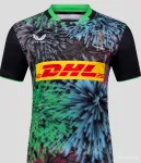 25/26 Arlequins Preto com padrão de fogos de artifício multicolorido Terceira camisola