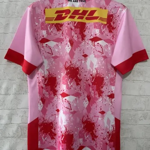 25/26 Camisola Arlequins cor-de-rosa com padrão de salpicos de flamingo
