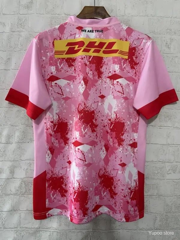 25/26 Camisola com padrão de salpicos de flamingo cor-de-rosa dos Arlequins