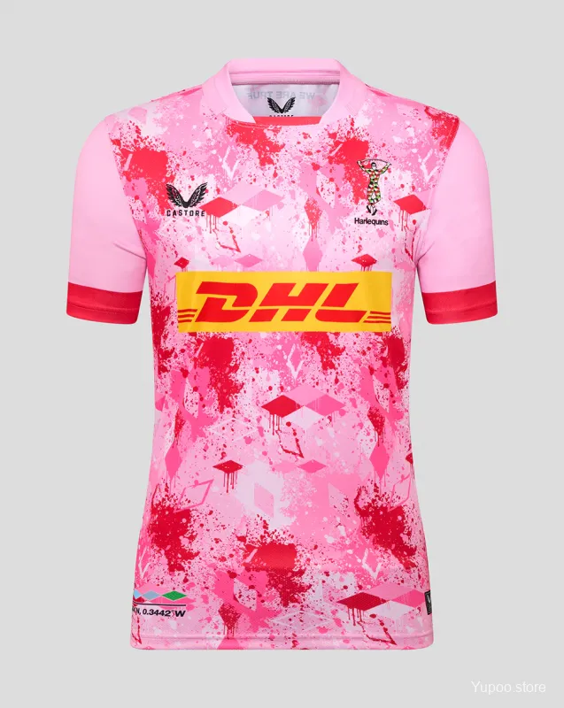 25/26 Camisola com padrão de salpicos de flamingo cor-de-rosa dos Arlequins