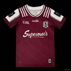 US24.99 - 25/26 Kids Galway GAA Maroon with White Stripes Jersey