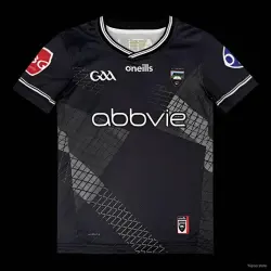 US24.99 - 25/26 Kids Sligo GAA Black with Geometric Pattern Jersey