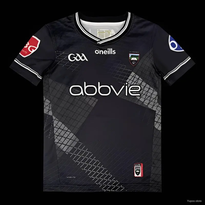 25/26 Kids Sligo GAA Black with Geometric Pattern Jersey