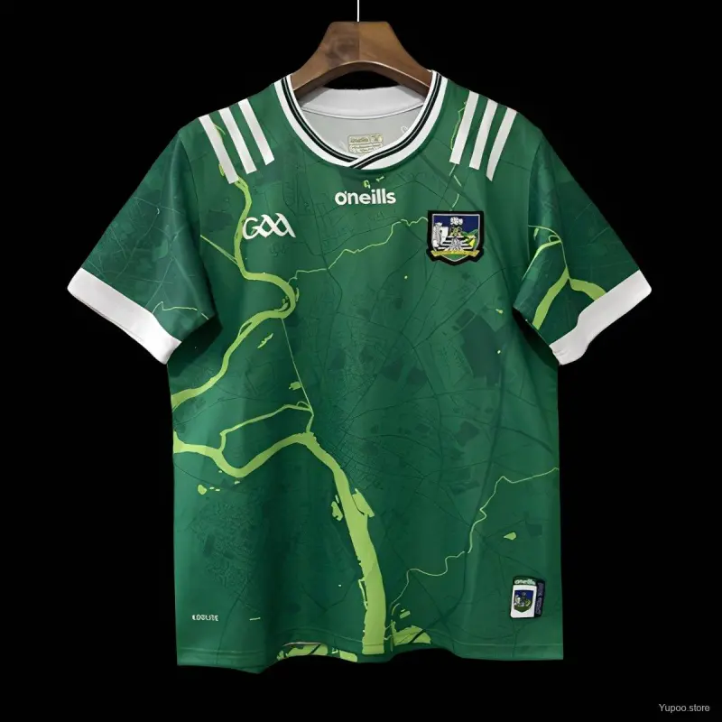 25/26 Limerick GAA Green mit Shannon-Fluss-Muster – Heimtrikot