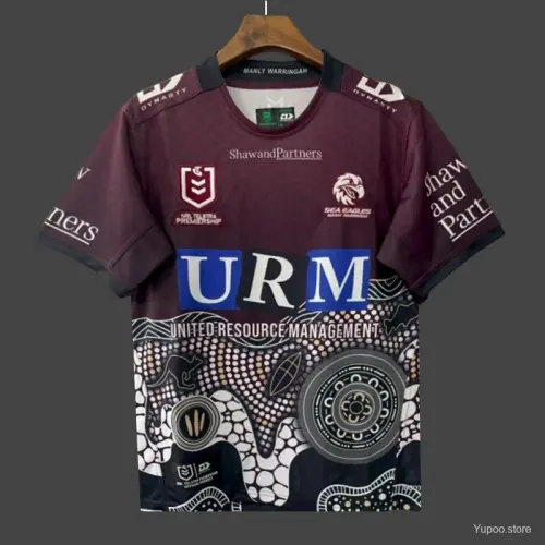 25/26 Manly Warringah Sea Eagles Camisola castanha com arte indígena