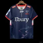 25/26 Melbourne Rebels Navy com padrão de relâmpago e camisola com gradiente cor-de-rosa 25/26 Melbourne Rebels Navy with Lightning Pattern and Pink Gradient Jersey