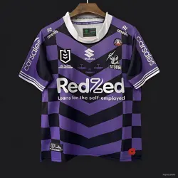 25/26 Melbourne Storm Purple with Black Checkered Chevrons Jersey - product photo US24.99 - 25/26 Melbourne Storm Purple with Black Checkered Chevrons Jersey