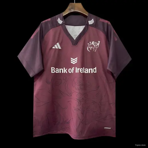 25/26 Munster Burgundy with Celtic Knotwork Pattern Jersey