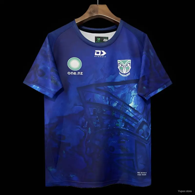 25/26 Neuseeland Warriors Blau mit Maori Cultural Art Jersey